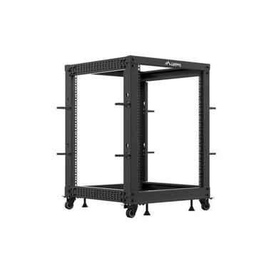 LANBERG Open rack 19", 15U, 600x600-1100, podesivi, crni